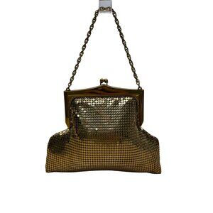 Vintage Whiting & Davis Co Women’s Gold Mesh Chain Handle Clutch Bag Sz S